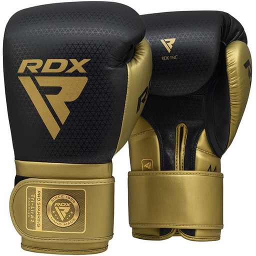 RDX L2 MARK PRO SPARRING BOXING GLOVES HOOK AND LOOP BLACK / GOLDEN - Gym From Home LLC